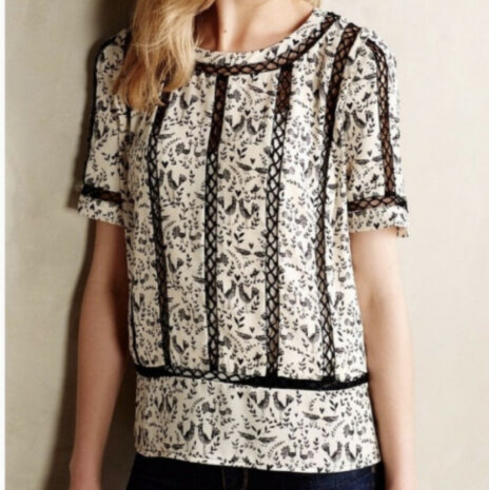 Anthropologie bird blouse